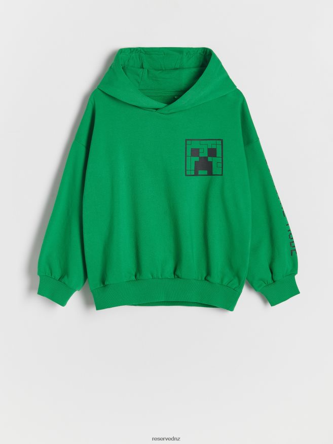 Reserved Boys Minecraft Oversized Hoodie P6H08T2085 Apparel Green