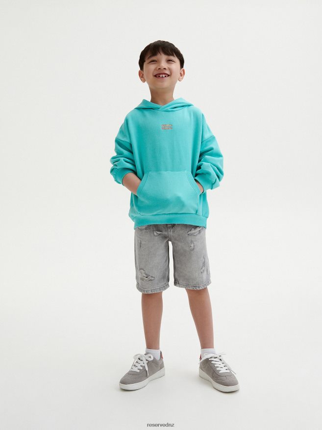 Reserved Boys Oversized Hoodie P6H08T2213 Apparel Turquoise