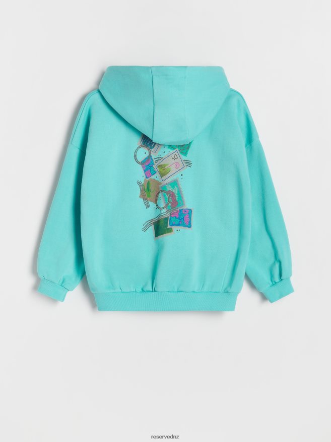 Reserved Boys Oversized Hoodie P6H08T2213 Apparel Turquoise
