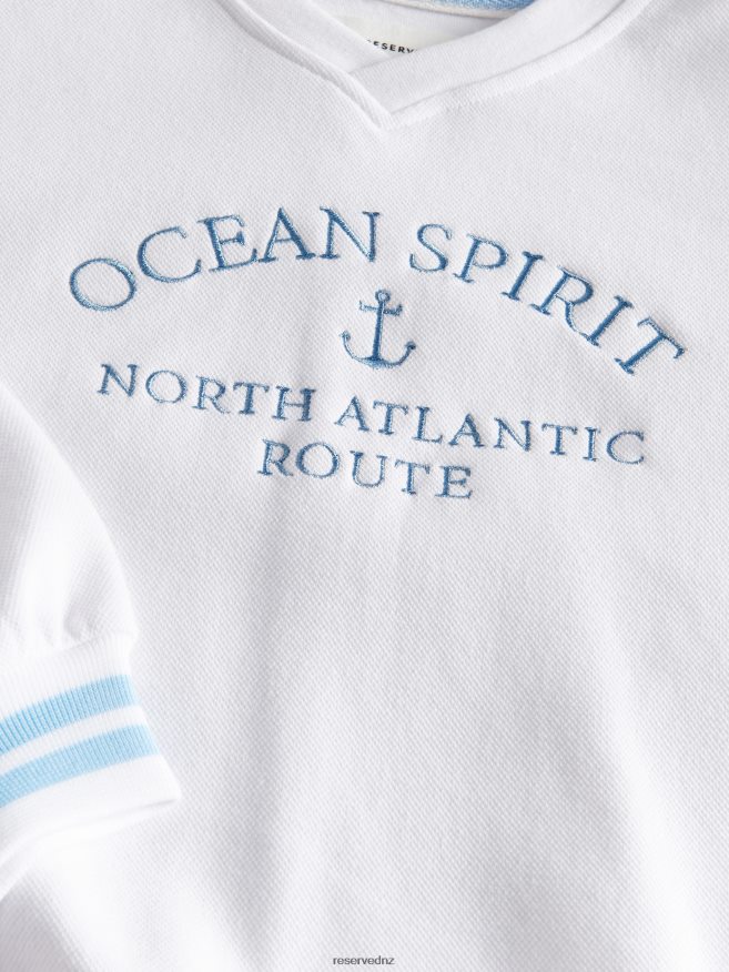 Reserved Boys Oversized Sweatshirt With Slogan P6H08T2210 Apparel White