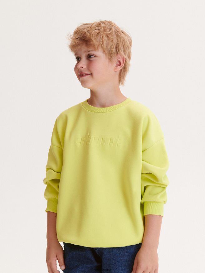 Reserved Boys Printed Sweatshirt P6H08T2162 Apparel Yellow Green