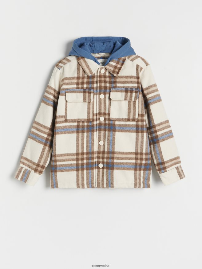Reserved Boys Check Shacket P6H08T2087 Apparel Beige