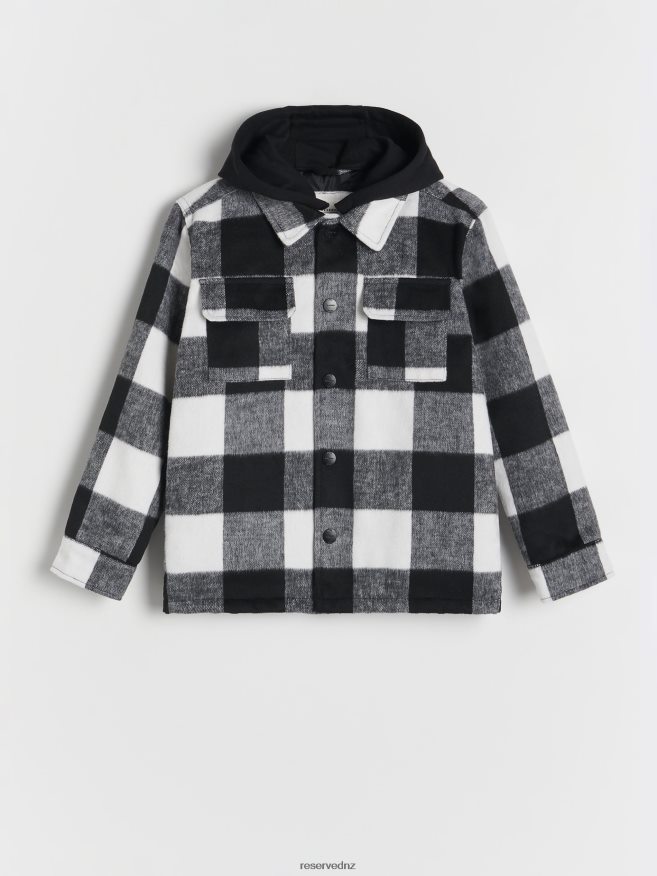 Reserved Boys Check Shacket P6H08T2160 Apparel Black