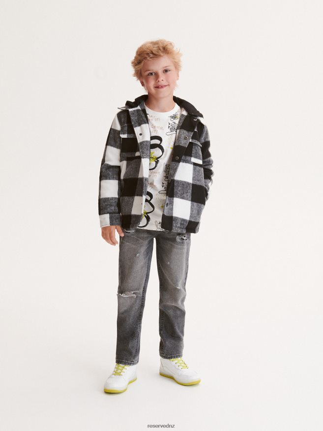 Reserved Boys Check Shacket P6H08T2160 Apparel Black