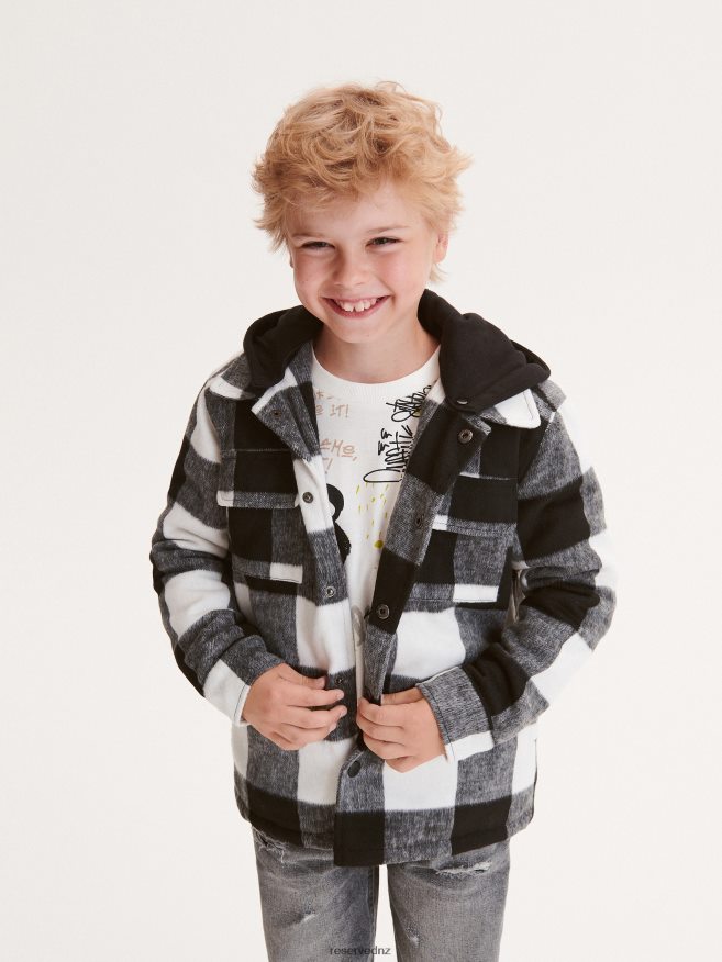 Reserved Boys Check Shacket P6H08T2160 Apparel Black