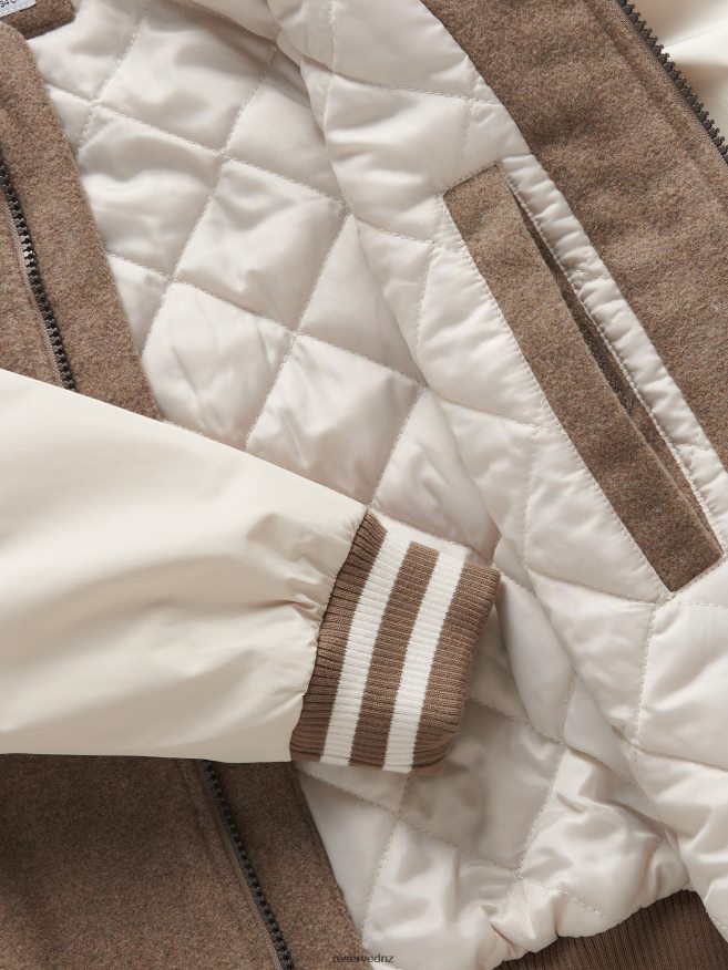 Reserved Boys Oversized Bomber Jacket With Wool Blend P6H08T2086 Apparel Brown