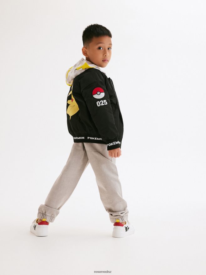 Reserved Boys Pokemon Bomber Jacket P6H08T2110 Apparel Black