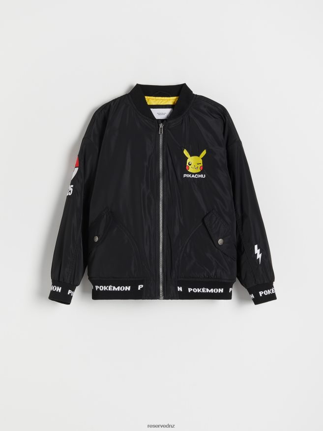 Reserved Boys Pokemon Bomber Jacket P6H08T2110 Apparel Black