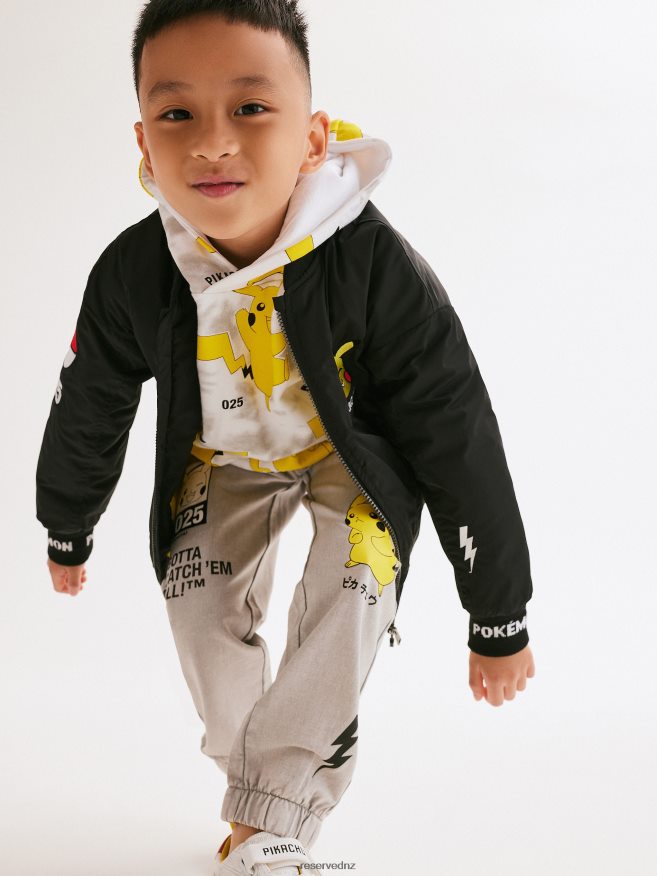 Reserved Boys Pokemon Bomber Jacket P6H08T2110 Apparel Black