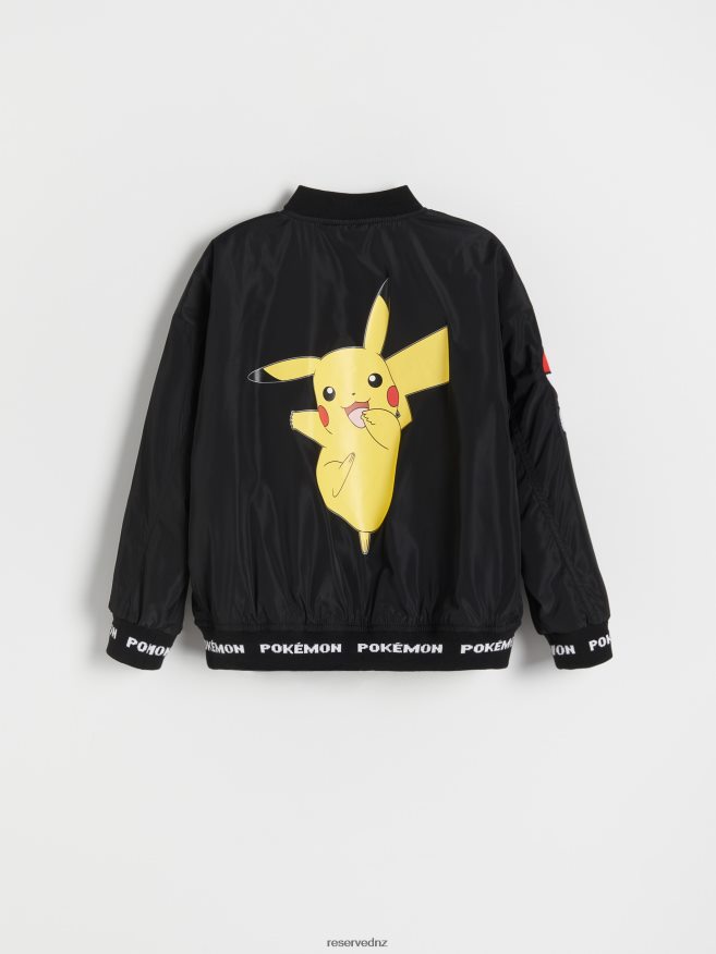 Reserved Boys Pokemon Bomber Jacket P6H08T2110 Apparel Black