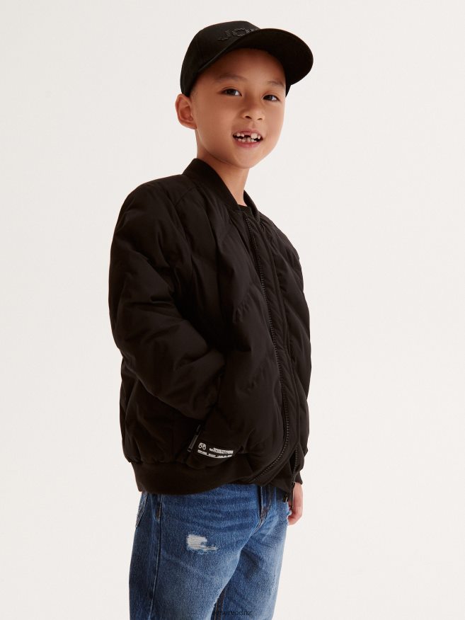 Reserved Boys Quilted Bomber Jacket P6H08T2143 Apparel Black