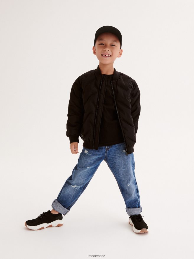 Reserved Boys Quilted Bomber Jacket P6H08T2143 Apparel Black