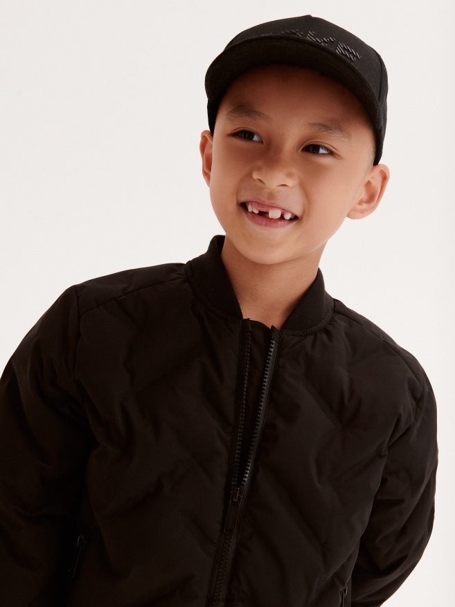 Reserved Boys Quilted Bomber Jacket P6H08T2143 Apparel Black