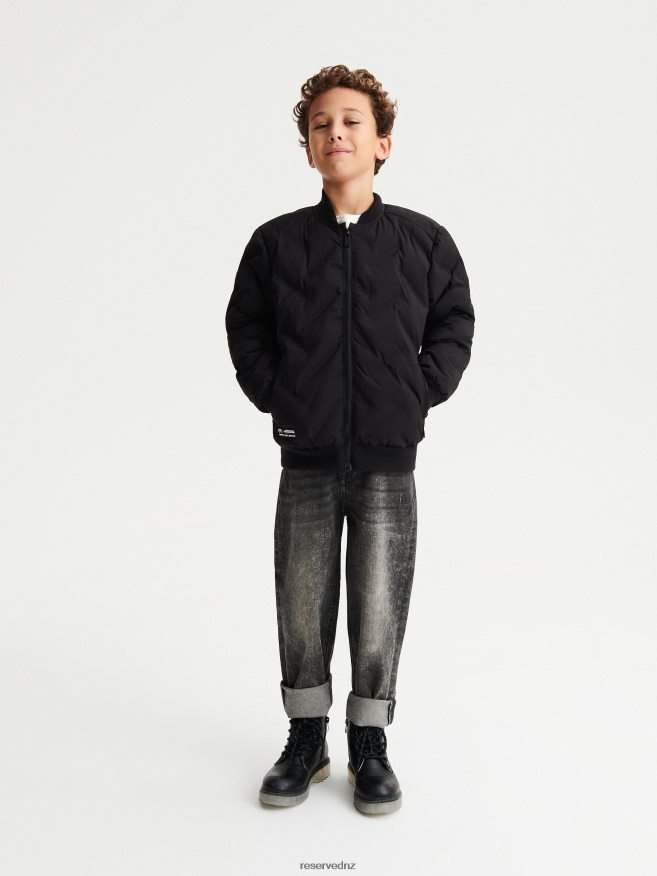Reserved Boys Quilted Bomber Jacket P6H08T2194 Apparel Black