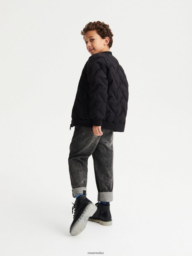 Reserved Boys Quilted Bomber Jacket P6H08T2194 Apparel Black