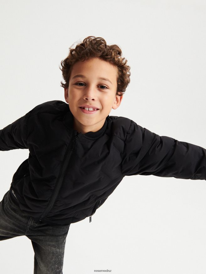 Reserved Boys Quilted Bomber Jacket P6H08T2194 Apparel Black