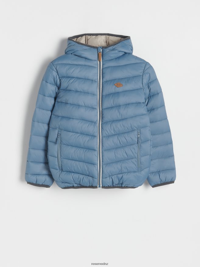 Reserved Boys Quilted Jacket With Hood P6H08T2009 Apparel Steel Blue