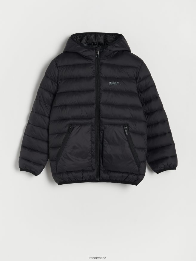 Reserved Boys Quilted Jacket With Hood P6H08T2172 Apparel Black