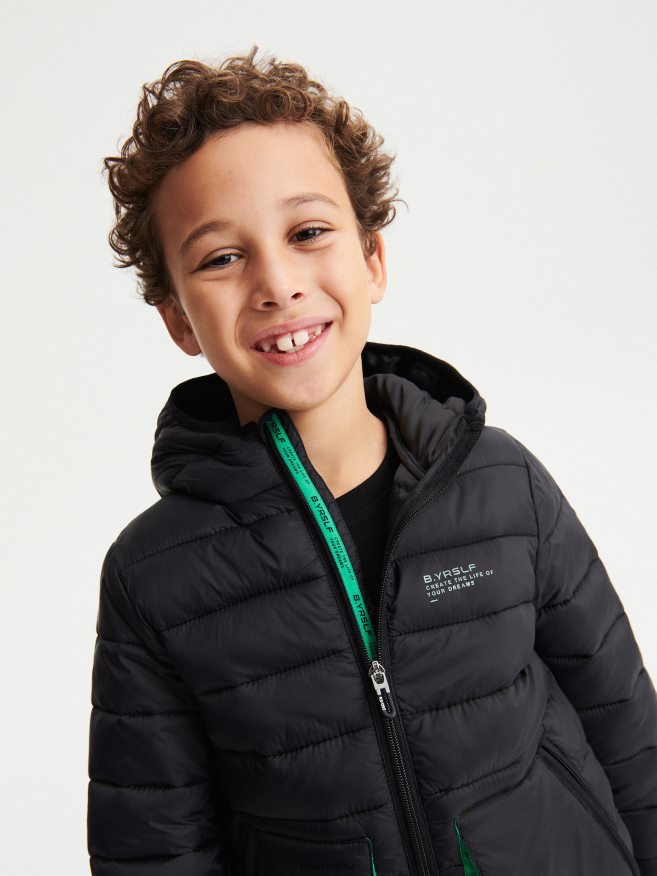 Reserved Boys Quilted Jacket With Hood P6H08T2172 Apparel Black
