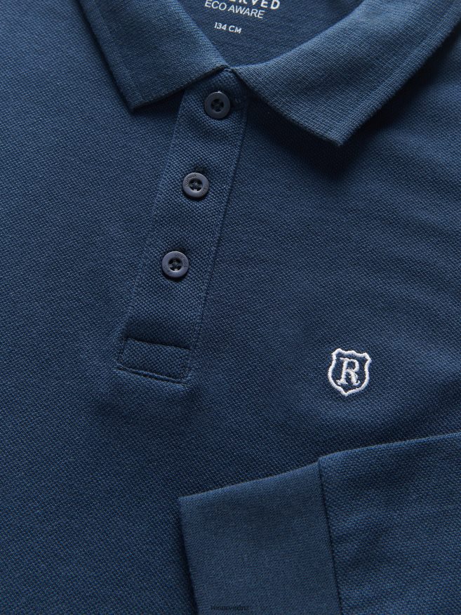 Reserved Boys Cotton Long Sleeve Polo Shirt P6H08T2068 Apparel Navy