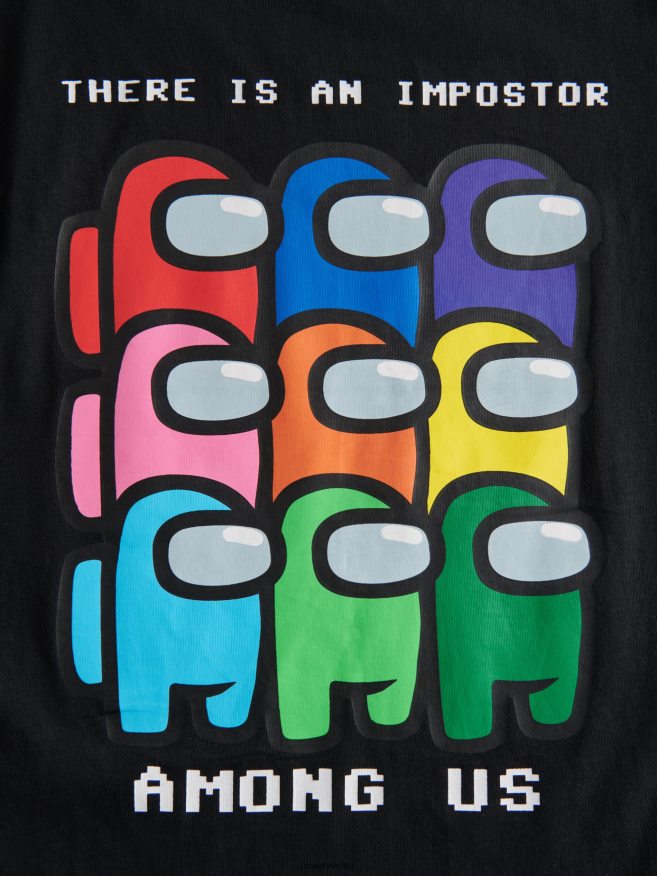 Reserved Boys Among Us Oversized T-Shirt P6H08T2012 Apparel Black