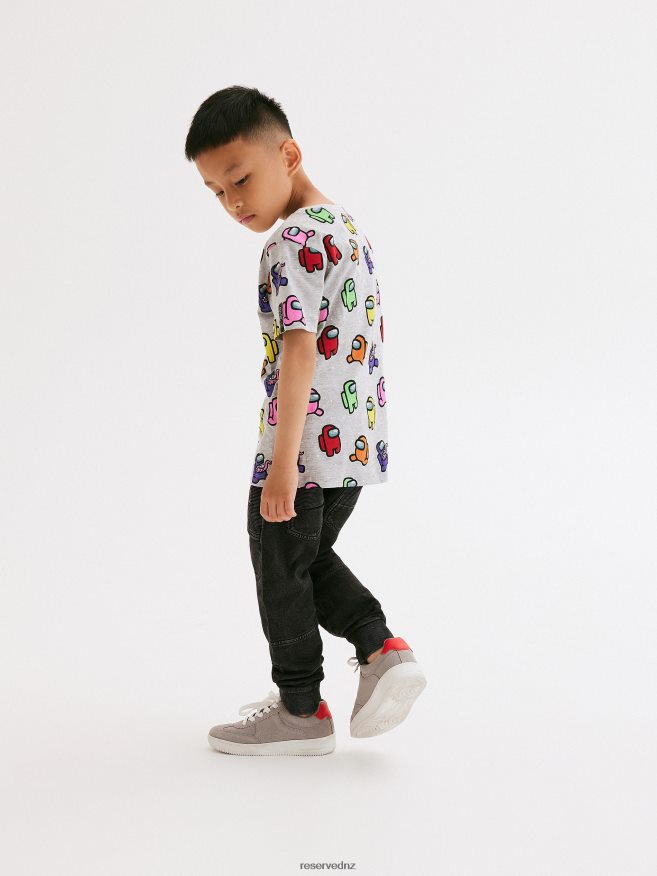 Reserved Boys Among Us T-Shirt P6H08T2134 Apparel Light Grey