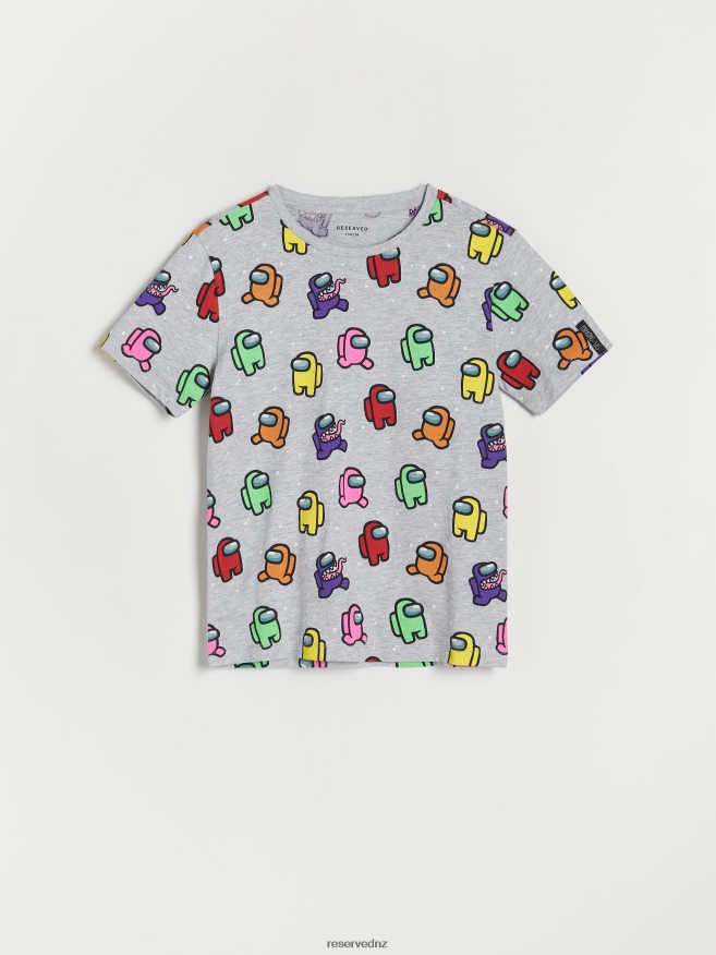 Reserved Boys Among Us T-Shirt P6H08T2134 Apparel Light Grey