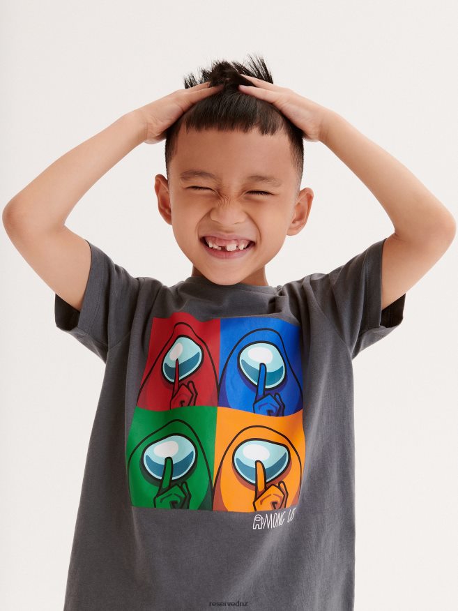 Reserved Boys Among Us T-Shirt P6H08T2141 Apparel Dark Grey