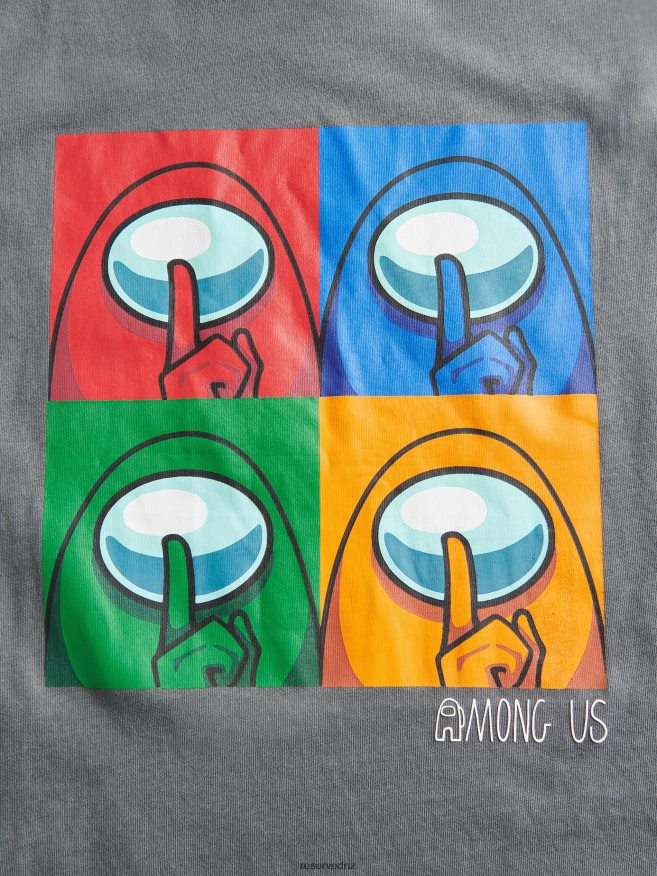 Reserved Boys Among Us T-Shirt P6H08T2141 Apparel Dark Grey