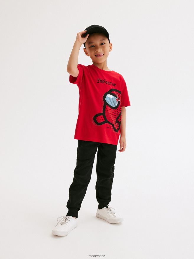 Reserved Boys Among Us T-Shirt P6H08T2155 Apparel Red