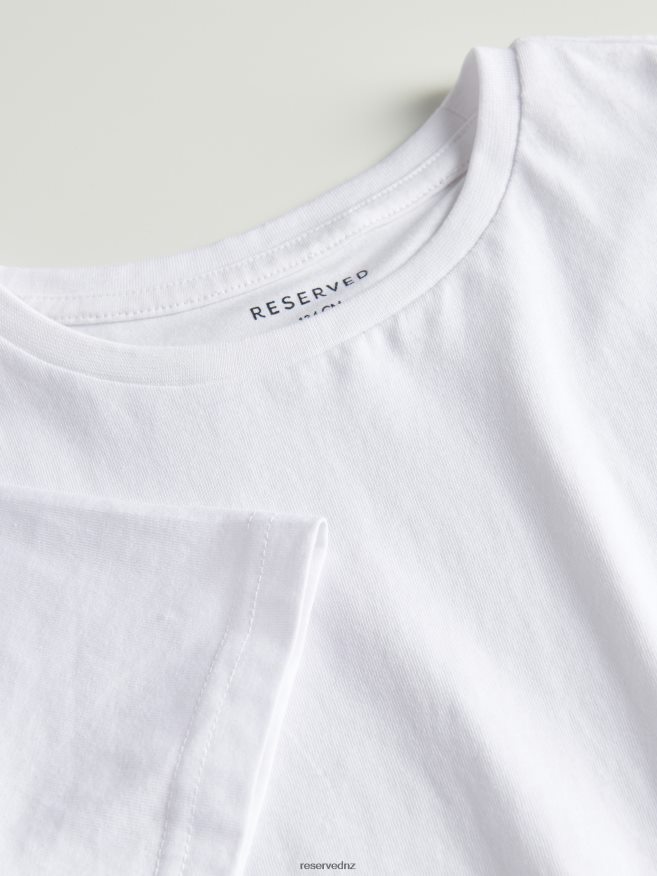 Reserved Boys Basic Plain T-Shirt P6H08T2159 Apparel White