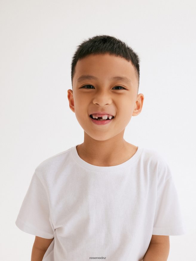 Reserved Boys Basic Plain T-Shirt P6H08T2199 Apparel White