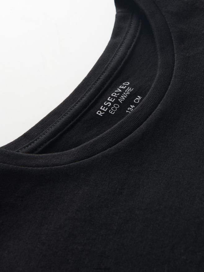 Reserved Boys Cotton T-Shirt P6H08T2098 Apparel Black