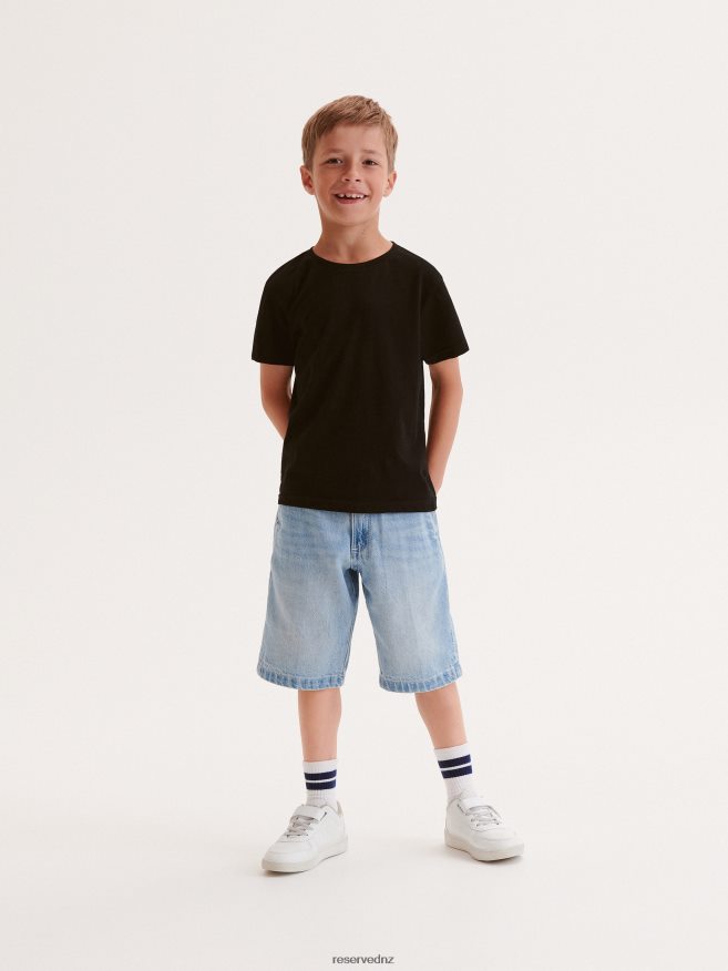 Reserved Boys Cotton T-Shirt P6H08T2098 Apparel Black