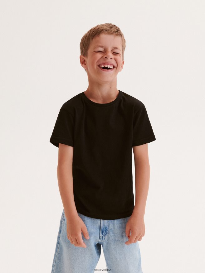 Reserved Boys Cotton T-Shirt P6H08T2098 Apparel Black