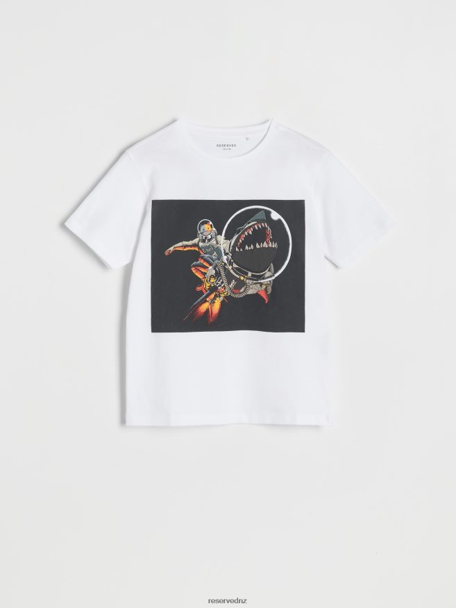 Reserved Boys Fortnite Cotton T-Shirt P6H08T2208 Apparel White