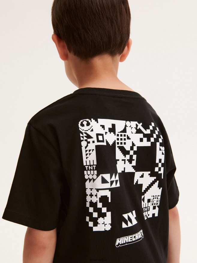 Reserved Boys Minecraft Oversized T-Shirt P6H08T2011 Apparel Black