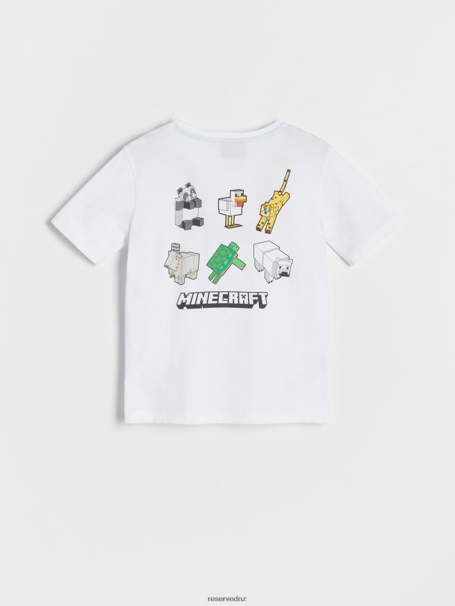 Reserved Boys Minecraft Oversized T-Shirt P6H08T2058 Apparel White