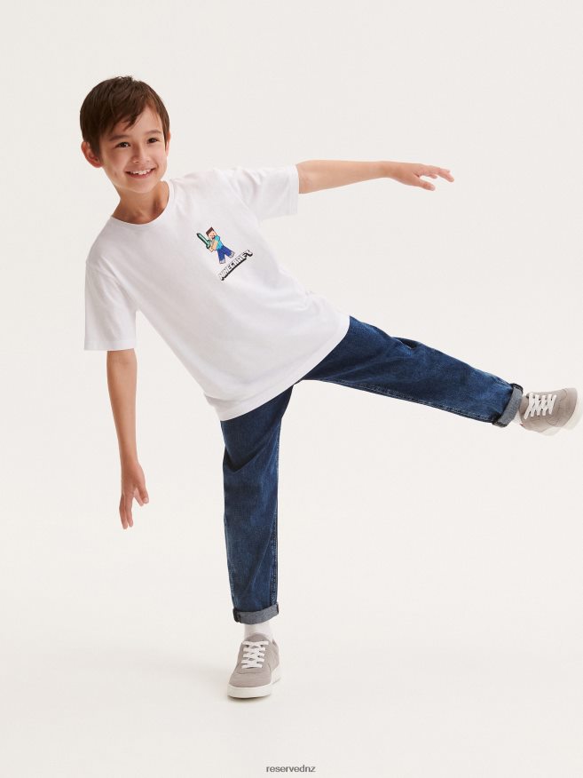 Reserved Boys Minecraft Oversized T-Shirt P6H08T2058 Apparel White