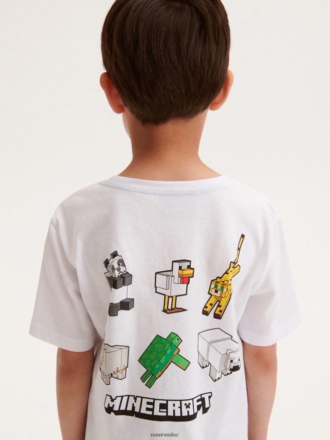 Reserved Boys Minecraft Oversized T-Shirt P6H08T2058 Apparel White