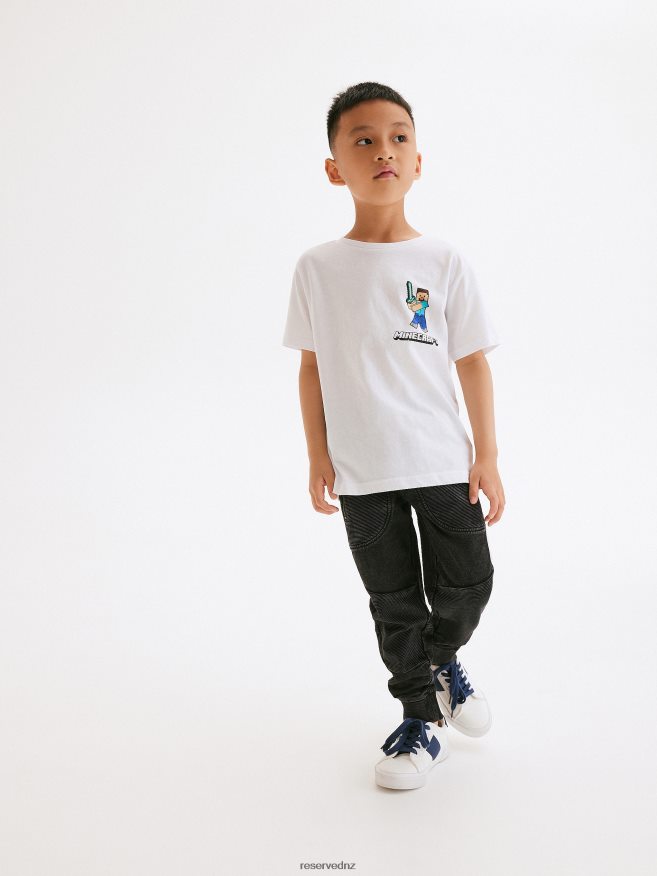 Reserved Boys Minecraft Oversized T-Shirt P6H08T2058 Apparel White