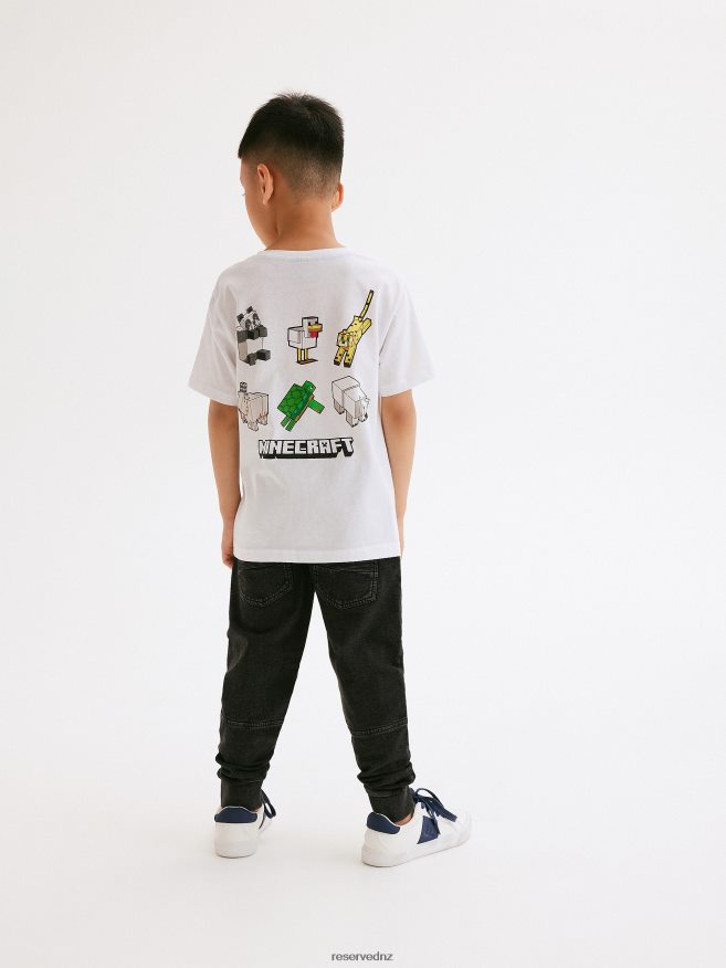 Reserved Boys Minecraft Oversized T-Shirt P6H08T2058 Apparel White