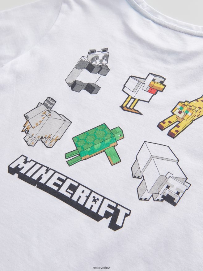 Reserved Boys Minecraft Oversized T-Shirt P6H08T2058 Apparel White