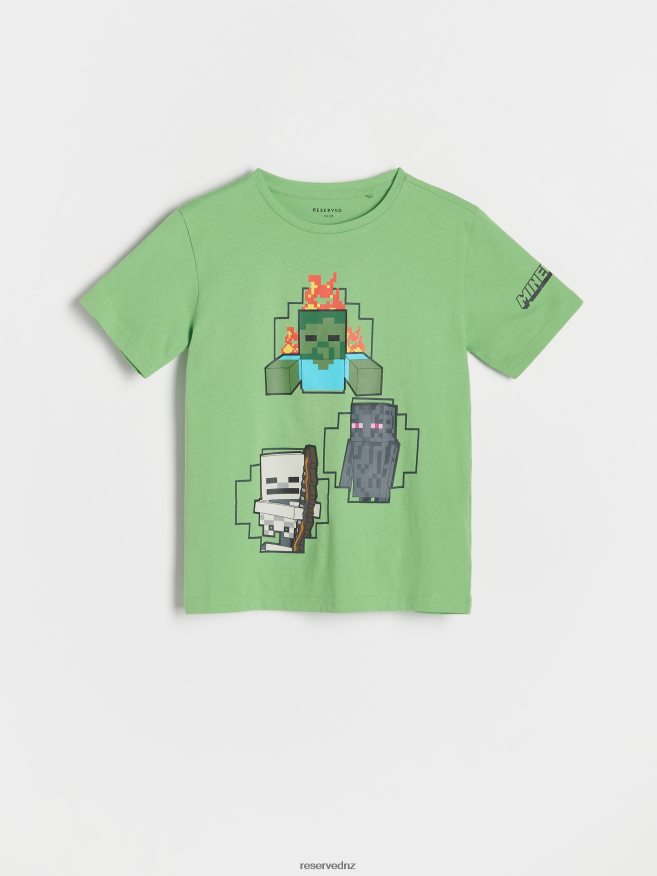 Reserved Boys Minecraft Oversized T-Shirt P6H08T2084 Apparel Green