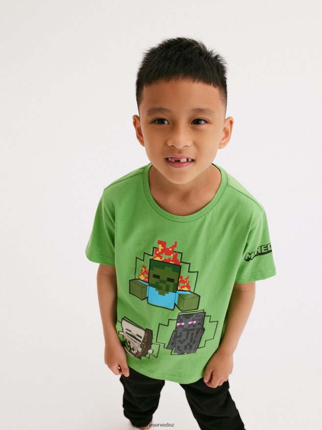 Reserved Boys Minecraft Oversized T-Shirt P6H08T2084 Apparel Green