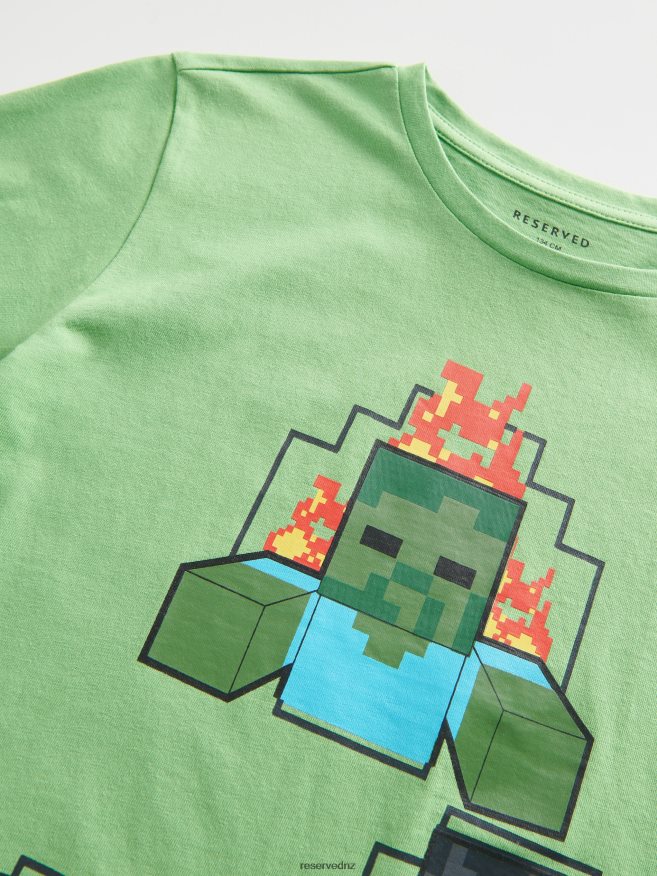 Reserved Boys Minecraft Oversized T-Shirt P6H08T2084 Apparel Green