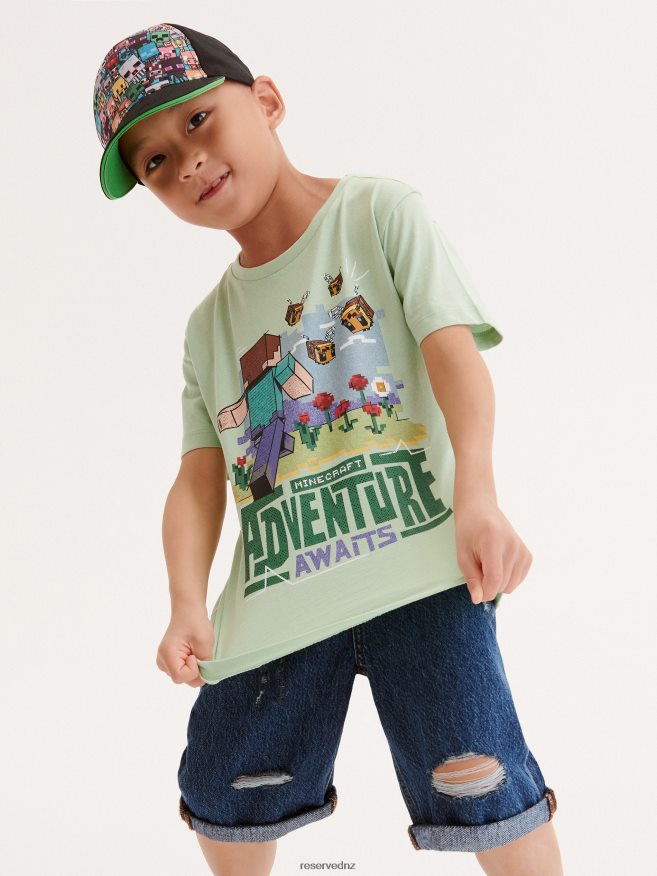 Reserved Boys Minecraft Oversized T-Shirt P6H08T2148 Apparel Light Turquoise