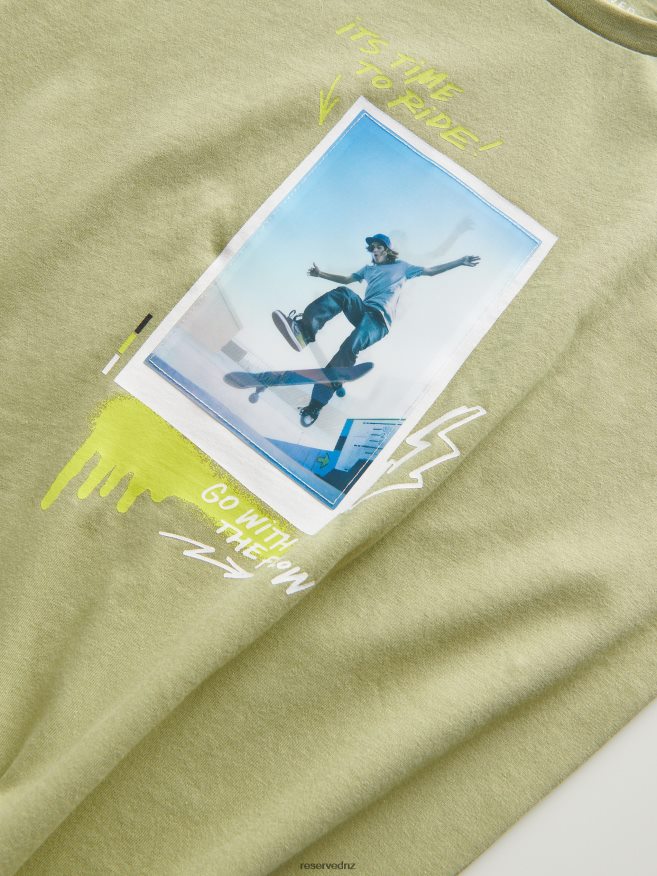 Reserved Boys Oversized T-Shirt With Applique P6H08T2161 Apparel Olive