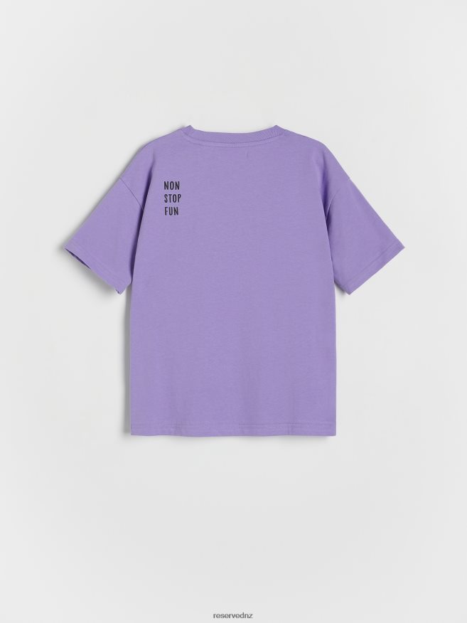 Reserved Boys Oversized T-Shirt With Print P6H08T2029 Apparel Violet