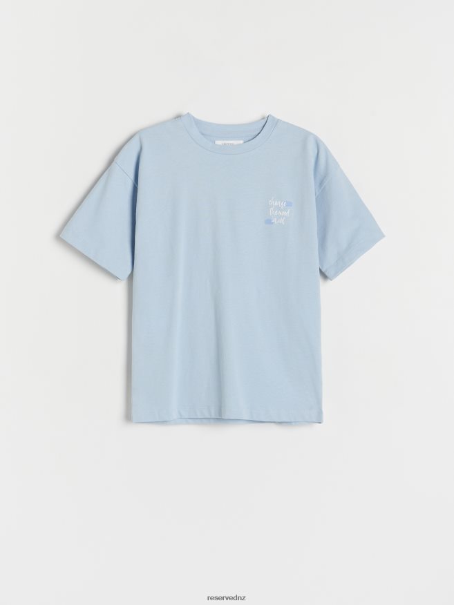 Reserved Boys Oversized T-Shirt With Print P6H08T2075 Apparel Light Blue